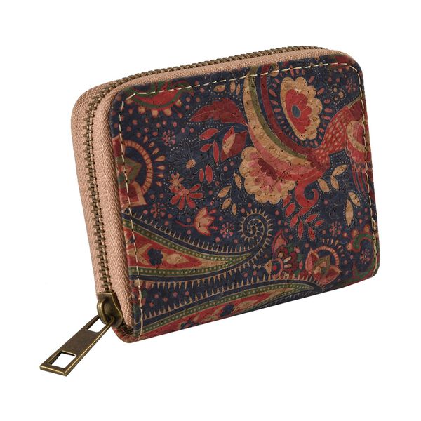 Umweltfreundliche Geldb&ouml;rse aus Naturkork mit RFID Schutz, Paisleymuster image number 2