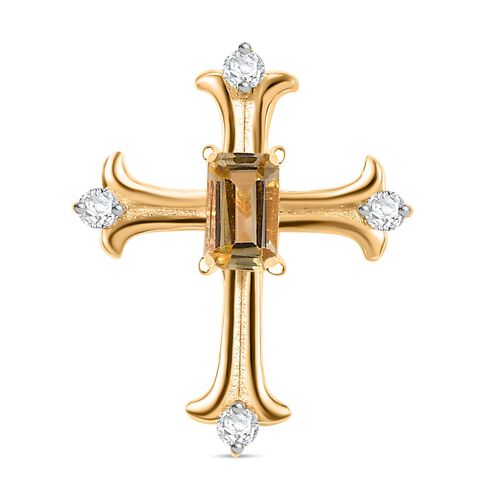 AA natürlicher goldener Tansanit und Moissanit-Anhänger - 0,36 ct. image number 0