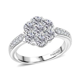 D'Joy Moissanit Ring, 925 Silber rhodiniert - 1,28 ct.