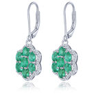 AAA Kagem sambische Smaragd und Zirkon-Ohrringe, 925 Silber rhodiniert ca. 2.55 ct