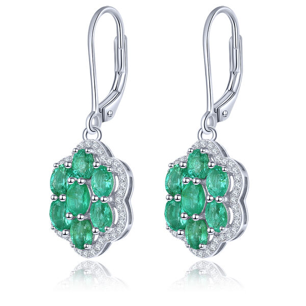 AAA Kagem sambische Smaragd und Zirkon-Ohrringe - 2,55 ct. image number 0