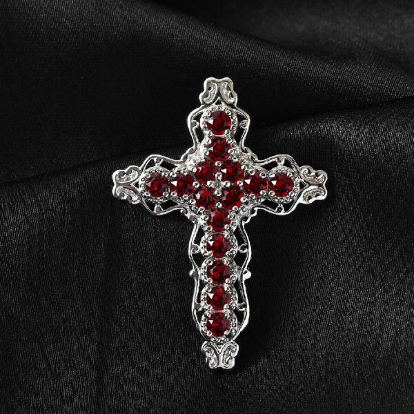 LUSTRO STELLA - österreichischer Licht Siam Kristall-Anhänger, Messing ca. 1,19 ct image number 2