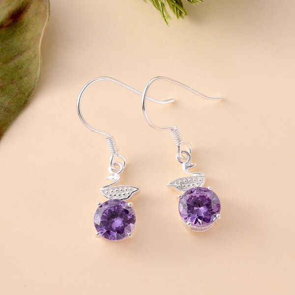 Amethyst kubische Zirkonia-Ohrringe - 6,90 ct. image number 1