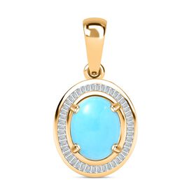 AAA Sleeping Beauty Türkis und Diamant Anhänger - 1,71 ct.