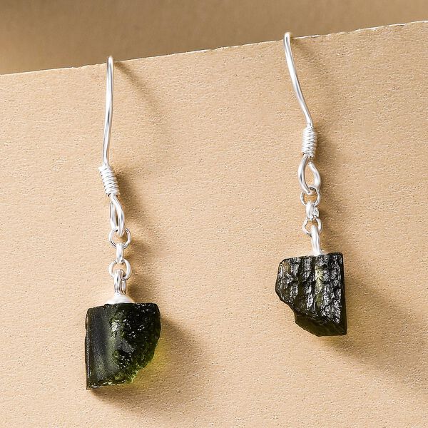 Natürliche Moldavit-Ohrringe, 925 Silber ca. 4,40 ct image number 2