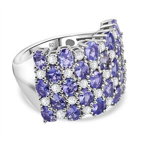 Tansanit und Zirkon Ring - 5,75 ct.