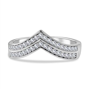 LUSTRO STELLA - Wei&szlig;er Zirkonia Ring, 925 Silber rhodiniert (Gr&ouml;&szlig;e 21.00)