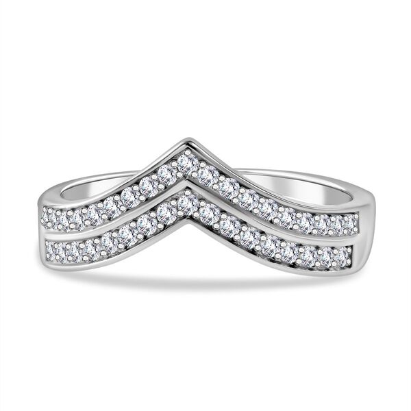 LUSTRO STELLA - Wei&szlig;er Zirkonia Ring, 925 Silber rhodiniert (Gr&ouml;&szlig;e 21.00)