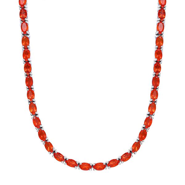 Mexikanische Kirsch-Feueropal-Halskette, 45 cm - 13,43 ct.