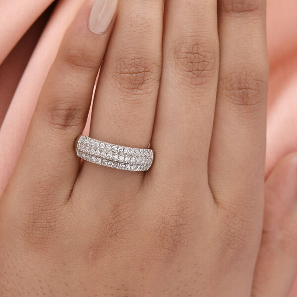 88 Facetten Moissanit Ring 925 Silber platiniert  ca. 0,65 ct image number 3