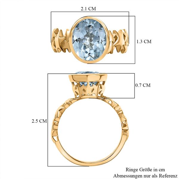 Himmelblauer Topas Ring Messing (Größe 17.00) ca. 3,50 ct image number 6