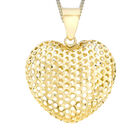 Italienischer Herz-Anhänger im Netz-Design, 375 Gelbgold