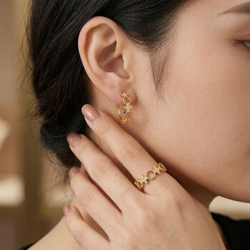 GP Royal Art D&eacute;co Kollektion- Kanchanaburi blauer Saphir Ring und Ohrringe