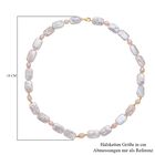 Weiße Biwa-Perle und lila Süßwasser Perlen-Halskette, 50 cm - 217 ct. image number 4
