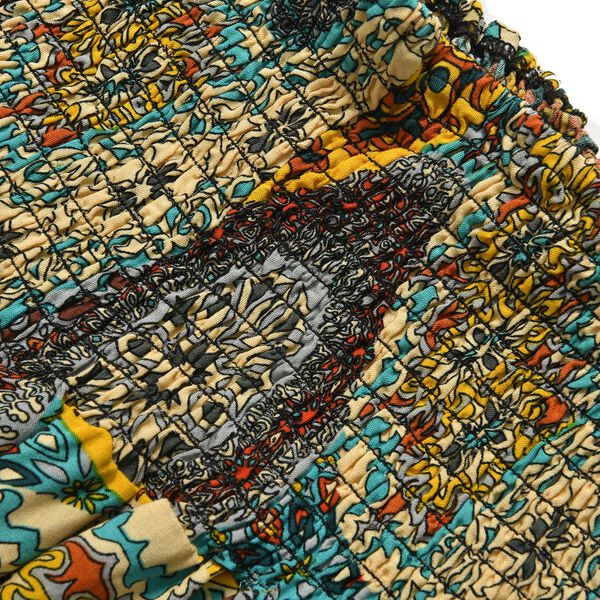 Taillen-Culottes mit Smok-Detail und Kaleidoskop-Muster, Einheitsgröße, grün image number 2