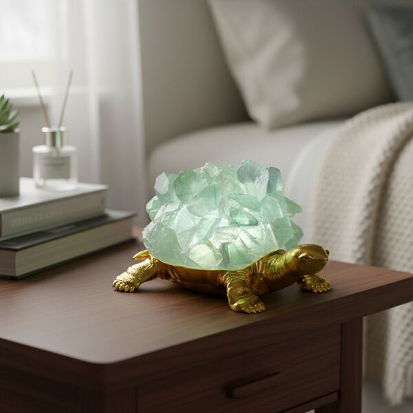 LIVMORE Leuchtende Kristallschildkr&ouml;te, Smaragd Optik, LED Licht, Gr&uuml;n image number 2