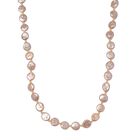 Pfirsich-Süßwasser Perle Halskette ca. 50 cm 925 Silber vergoldet