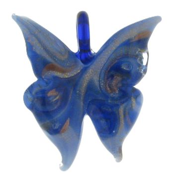 IL MURANO DI FRANCESCA- blauer Muranoglas aus Italien Schmetterlingsanh&auml;nger