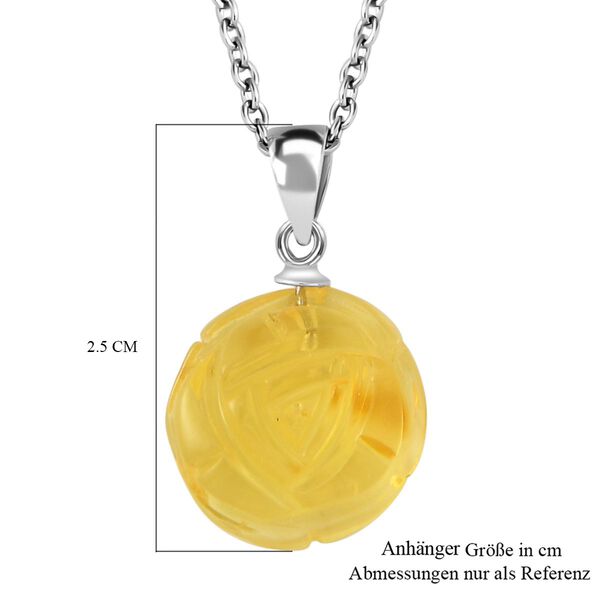 Natürlicher Bernstein Anhänger mit Kette, 925 Silber rhodiniert image number 6