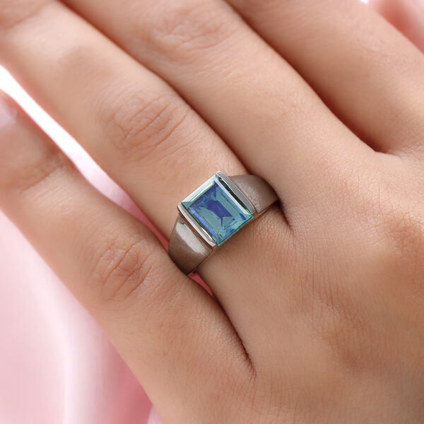 Pfau Triplett Quarz Ring 925 Silber platiniert  ca. 2,73 ct image number 3