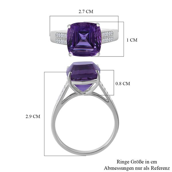 Lusaka Amethyst und Zirkon Cocktail Ring - 7,64 ct. image number 5