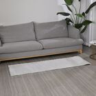 Multifunktionaler, superweicher Teppich mit Rautenausschnitt, 60 x 180 cm, Hellgrau