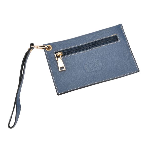 2er-Set Echtleder-Shopper, stilvolle Handtaschen mit passendem Rei&szlig;verschluss-Etui, Blau image number 9