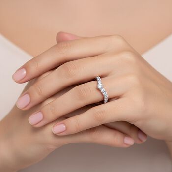 D'Joy Moissanit Ring, 925 Silber ros&eacute;vergoldet - 0,68 ct.