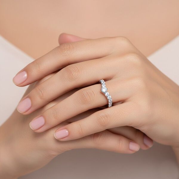 D'Joy Moissanit Ring, 925 Silber ros&eacute;vergoldet - 0,68 ct. image number 3