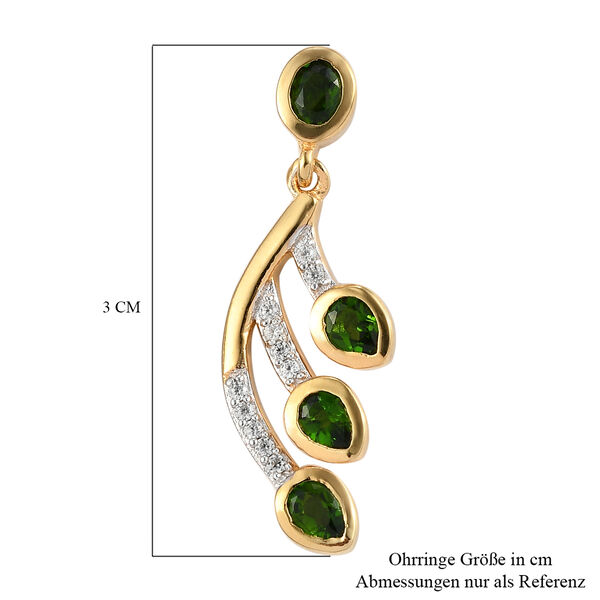 Nat&uuml;rlicher Chromdiopsid Ohrh&auml;nger 925 Silber vergoldet ca. 1,56 ct&nbsp; image number 5