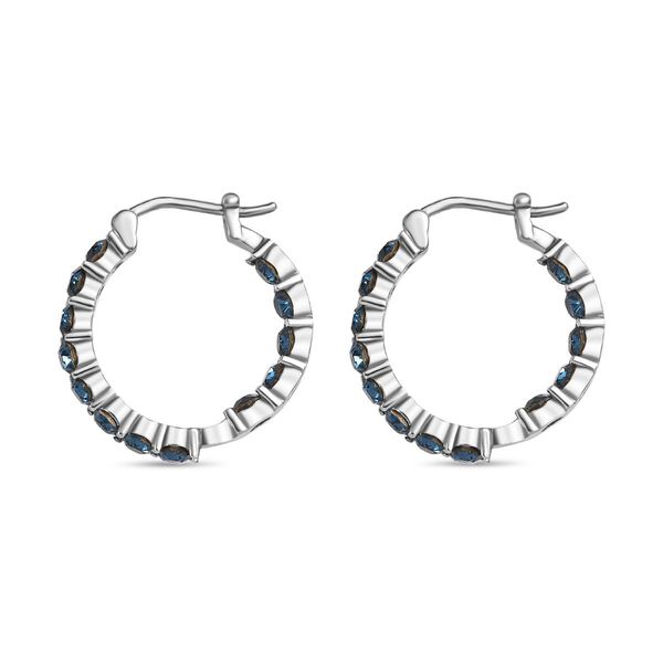 J Francis gefertigt mit SWAROVSKI- Montana Swarovski-Kristall Inside-Out-Creolen image number 4