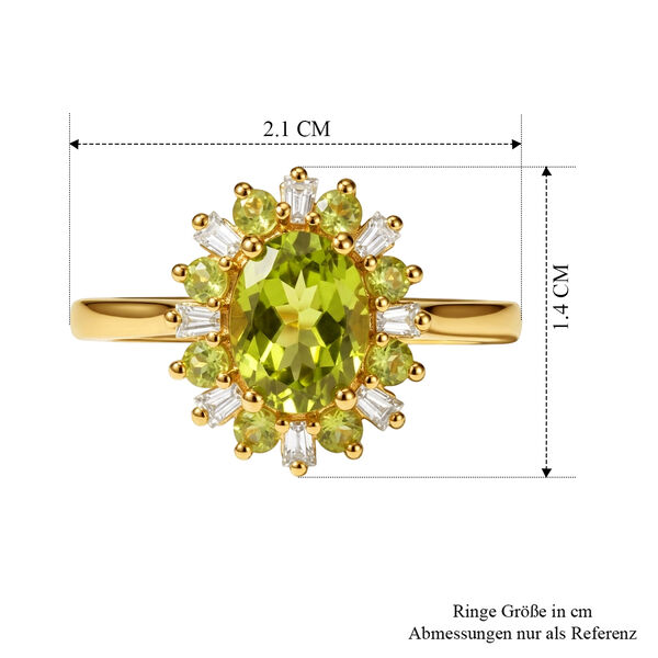 EVER TRUE AA Nat&uuml;rlicher Peridot Ring 950 Kupfer (Gr&ouml;&szlig;e 21.00) ca. 1.78 ct image number 6