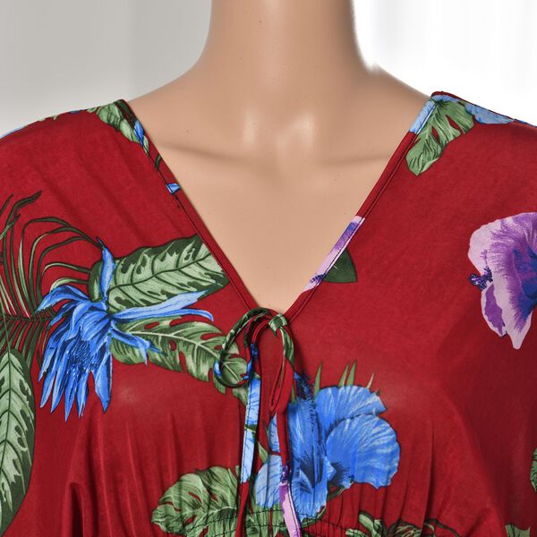 Kurz&auml;rmeliges, tailliertes Top, Rot image number 4