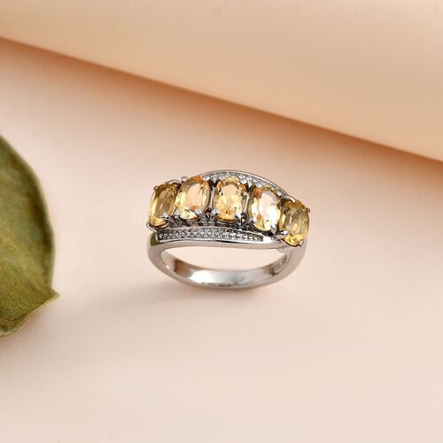 Citrin Ring, Edelstahl, (Größe 17.00) ca. 2.22 ct image number 1