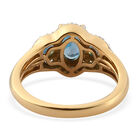 London Blau Topas und Zirkon Ring 925 Silber vergoldet  ca. 1,54 ct image number 5