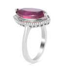 Rubin Afrikanisch und Diamant Halo Ring 925 Silber Platin-Überzug image number 3