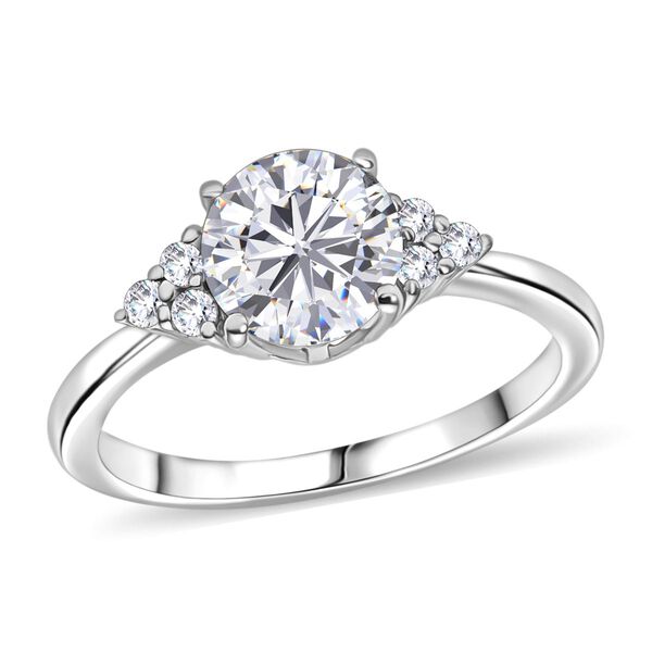 2er Set - D'Joy Moissanit Ring und Anhänger, 925 Silber platiniert (Größe 18.00) (10-15 Werktage Lieferzeit) ca. 2.69 ct image number 4