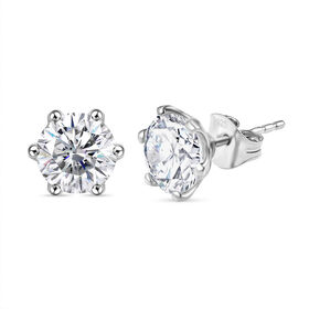 Moissanit Ohrringe, 925 Silber rhodiniert - 3,48 ct.