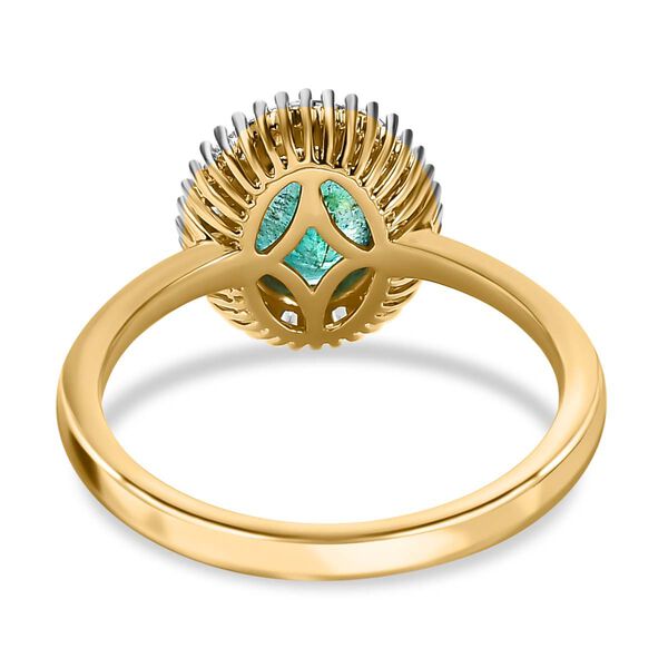 AAA Kagem sambischer Smaragd und Diamant Halo-Ring - 1,43 ct. image number 6