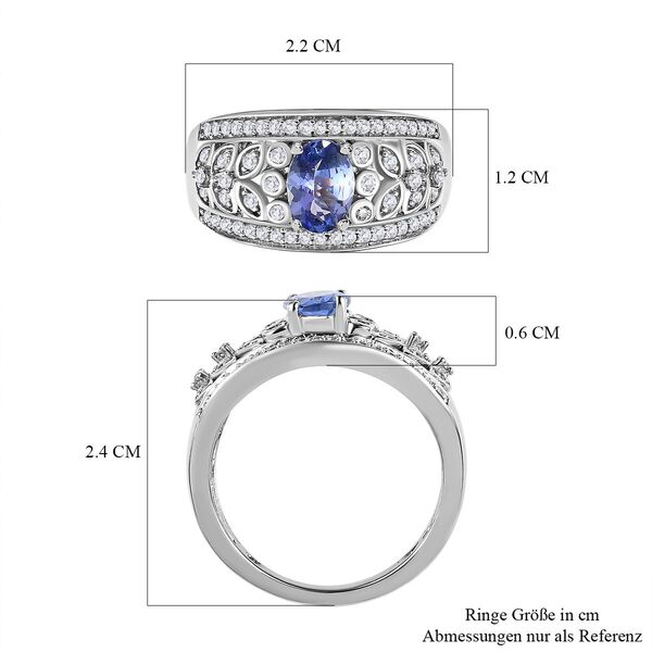 AA Tansanit und Zirkon Ring - 1,66 ct. image number 6