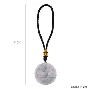 Qi-Lin-H&auml;ngedekor aus Myanmar Jadeit Typ A, naturbelassene Schnitzarbeit, ca. 5 cm