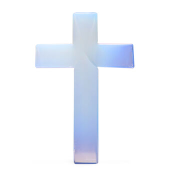 "Livmore  Set of 2 opalite Gemstone Cross  With Bracelet With Cross Charm Size - 3 Inch  Weight - 46 Gm Color- Brown"