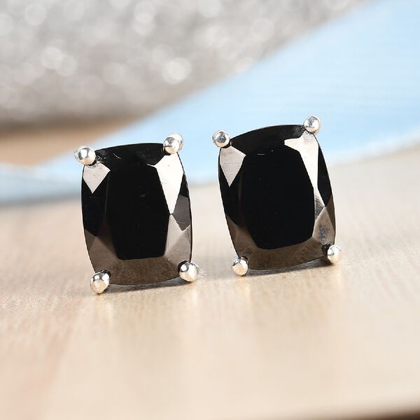 Elite Shungit Ohrstecker 925 Silber platiniert ca. 2,16 ct image number 2