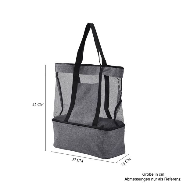 Zweistöckige Netz-Einkaufstasche mit Kühlfach, grau image number 9