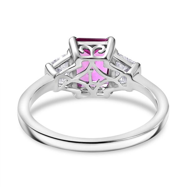 LUXURIANT DIAMANT - AAA Lab Created Rosa Saphir, Lab Grown Diamant Ring 950 Platin (Größe 17.00) ca. 2,29 ct image number 5