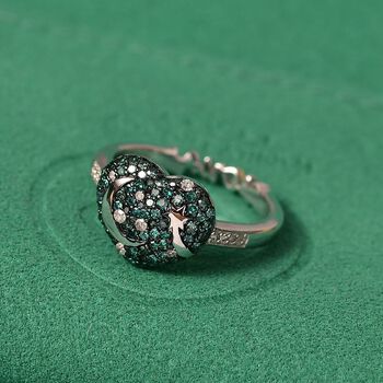 GP Celestial Dream Kollektion- Kanchanaburi Blauer Saphir, Blauer Diamant Ring 925 Silber rhodiniert (Gr&ouml;&szlig;e 19.00) ca. 0.50 ct