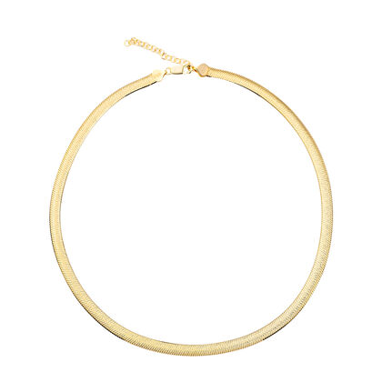 Italienische Herringbone-Kette, ca. 50 cm, 925 Silber vergoldet ca. 8,99g