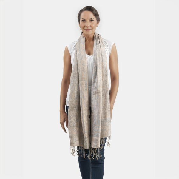 Premium Kollektion - gewebter Schal, Cr&egrave;me image number 3