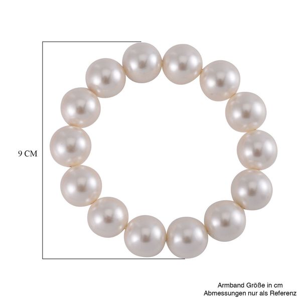Wei&szlig;e Muschelkernperle (15-17 mm) Armband flexibles (18.00-19.00 cm) image number 4