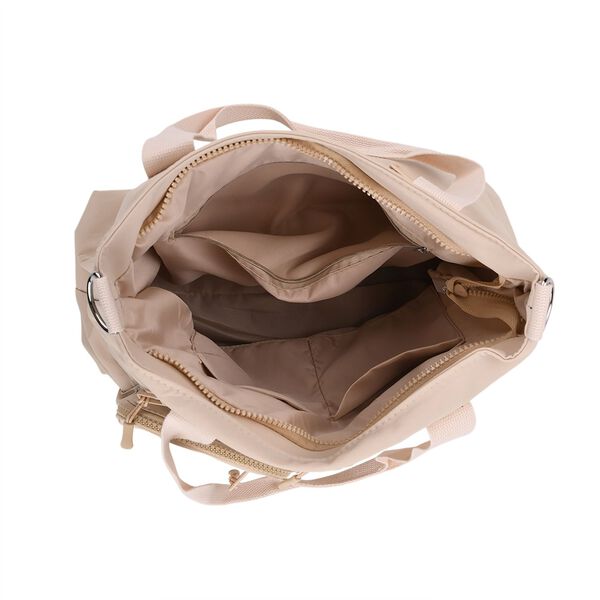 Crossbody-Schultertasche mit Mehrfachf&auml;chern, 31x30x14cm, Beige image number 6